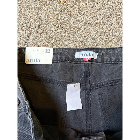 NEW Arula High-Rise Distressed Straight Leg Faded Black Denim Jeans Size 12 Wide - Picture 9 of 13